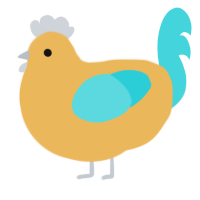 鱗, a honey and aqua chicken with a speckle pattern