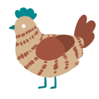 A beige and russet chicken with a bar pattern