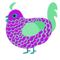 Hi Chew, a amethyst and spring chicken with a lace pattern