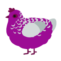 A plum and silver chicken with a half-lace pattern