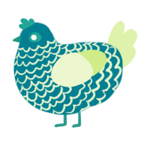 A sea and apple chicken with a lace pattern