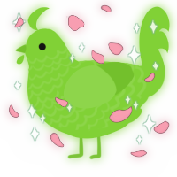 A grass chicken with a lace pattern