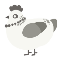 A white and ash chicken with a neck-band pattern
