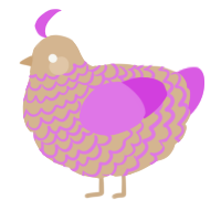 A beige and orchid chicken with a lace pattern