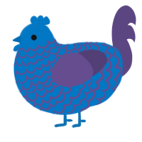 A sapphire and overcast chicken with a lace pattern