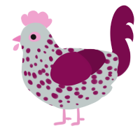 A silver and wine chicken with a speckle pattern