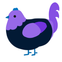 A tumblr and blurple chicken with a head pattern