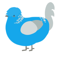 A sky and silver chicken with a neck-band pattern