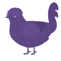 A overcast chicken with a lace pattern