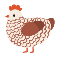 A cream and russet chicken with a lace pattern
