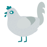 A mist and silver chicken with a double-lace pattern
