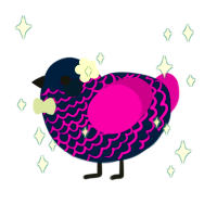 A tumblr and plum chicken with a lace pattern