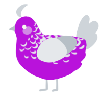A amethyst and mist chicken with a half-lace pattern