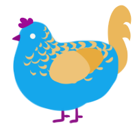 A sky and honey chicken with a half-lace pattern