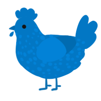 A sapphire chicken with a speckle pattern