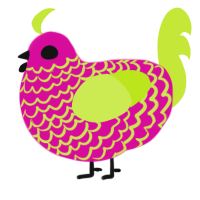 Pitahaya, a fuchsia and lime chicken with a lace pattern