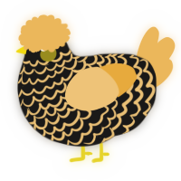 A sable and honey chicken with a lace pattern