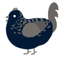 A tumblr and grey chicken with a half-lace pattern