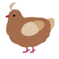 A brown and beige chicken