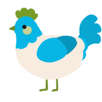 A cream and cerulean chicken with a head pattern