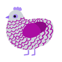 A mist and plum chicken with a lace pattern