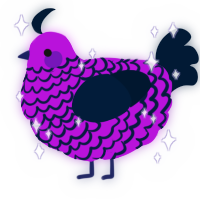 A amethyst and tumblr chicken with a lace pattern