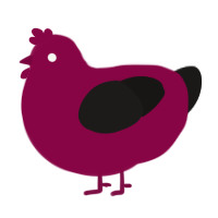A maroon and sable chicken