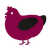 A maroon and sable chicken
