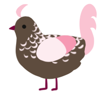 A bark and rose chicken with a half-lace pattern