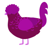 A wine and plum chicken with a half-lace pattern
