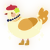 A cream and orange chicken with a neck-band pattern