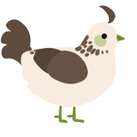 A cream and bark chicken with a neck-speckle pattern