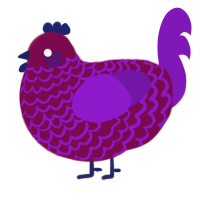 A wine and violet chicken with a lace pattern