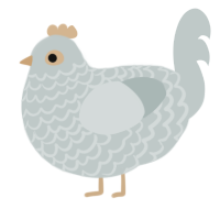 A silver chicken with a lace pattern