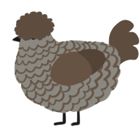 A ash and bark chicken with a lace pattern
