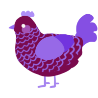 A wine and blurple chicken with a lace pattern