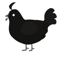A black and sable chicken