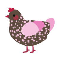 moldy turd, a bark and white chicken with a speckle pattern