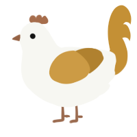 A white and gold chicken