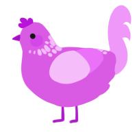 A orchid and lavender chicken with a neck-speckle pattern