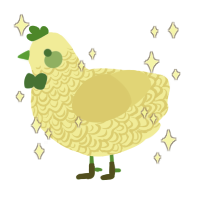 A black and navy chicken with a double-lace pattern