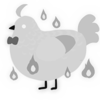 A mist and silver chicken with a half-lace pattern