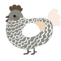 A ash and cream chicken with a lace pattern