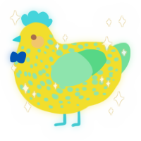 A yellow and spring chicken with a speckle pattern