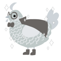 A silver and mist chicken with a lace pattern