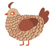 A beige and russet chicken with a lace pattern