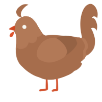 A brown chicken with a head pattern