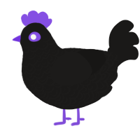 A sable chicken with a double-lace pattern
