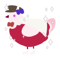 A crimson and rose chicken with a head pattern