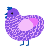 瓜, a blurple and lavender chicken with a lace pattern